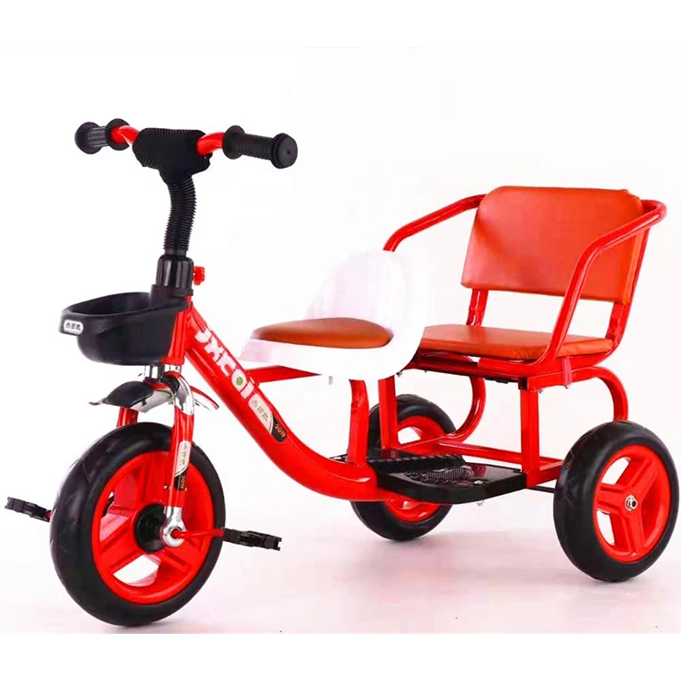 2 seats kids tricycle yellow bike preschooler outdoor sports balance trike children tricycle