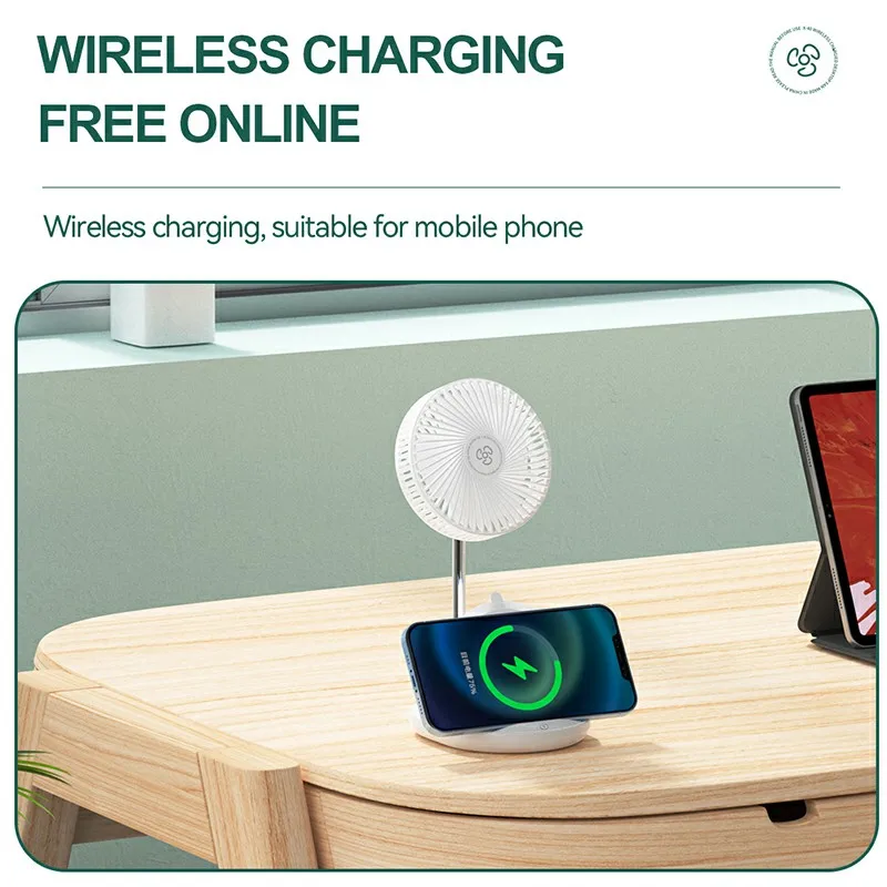 CE UKCA FCC ROHS Touch Switch Usb Custom Round Folding Rechargeable Fold Fan  Usb Mini Cooling Stand Desk  Fan With Phone Holder