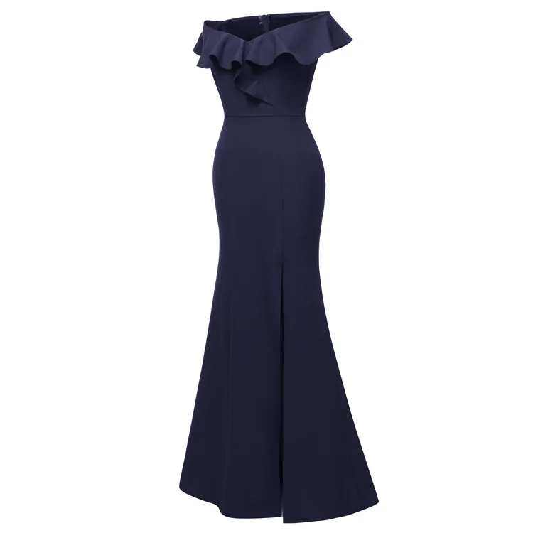 2020 Plus size female slim one-shoulder long skirt bridesmaid group light dress peach mermaid bridesmaid dress