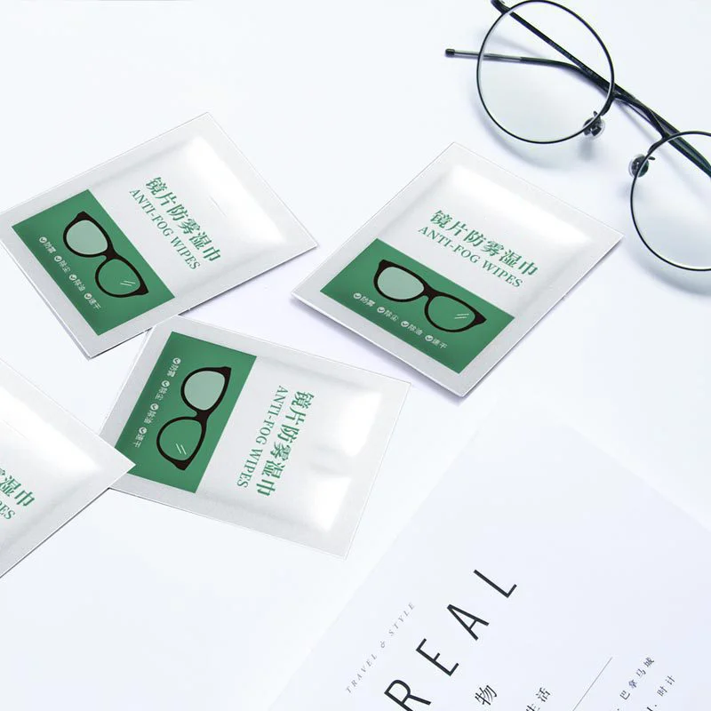 
Wholesale factory 60pieces non woven fabric organic cloth glasses and screen cleansing anti fog lens wet wipes 