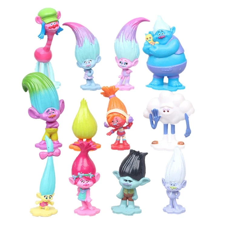 New Arrival Cartoon Action Figure Toy Lovely Trolls PVC Figurines Mini Size Trolls Figure Toy for Kids