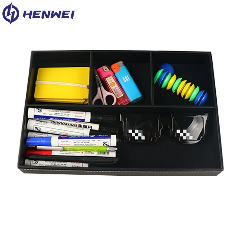 Home Leather Desktop Organizer Storage Box New Design Multi-function PU Leather Storage for Office Desk