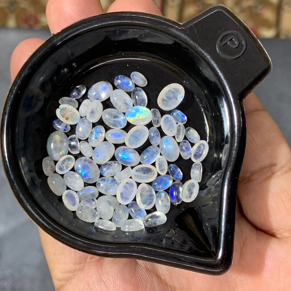 AAA Quality Cabochon Stones 2mm 4mm 6mm 8mm 10mm Small Sizes  Natural Loose Stone Rainbow Moonstone