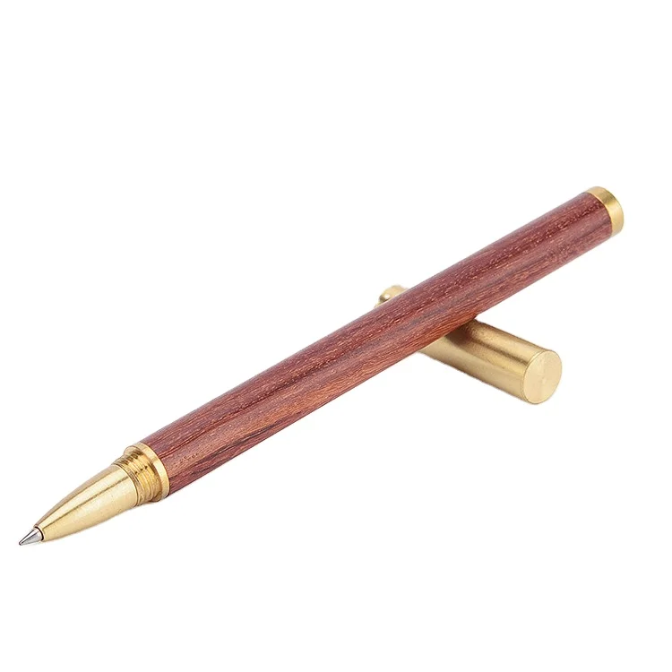 Wholesale Quality Wooden Ball Pen Solid Wood Brass Metal Gel Pen Custom LOGO Craft Gift Customization