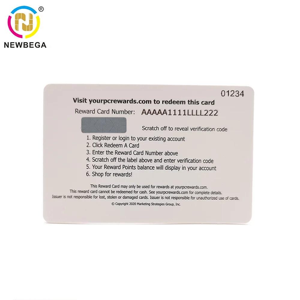 Custom PVC Paper Digital scratch off gift cards Loyalty Point Reward Card Discount Cards
