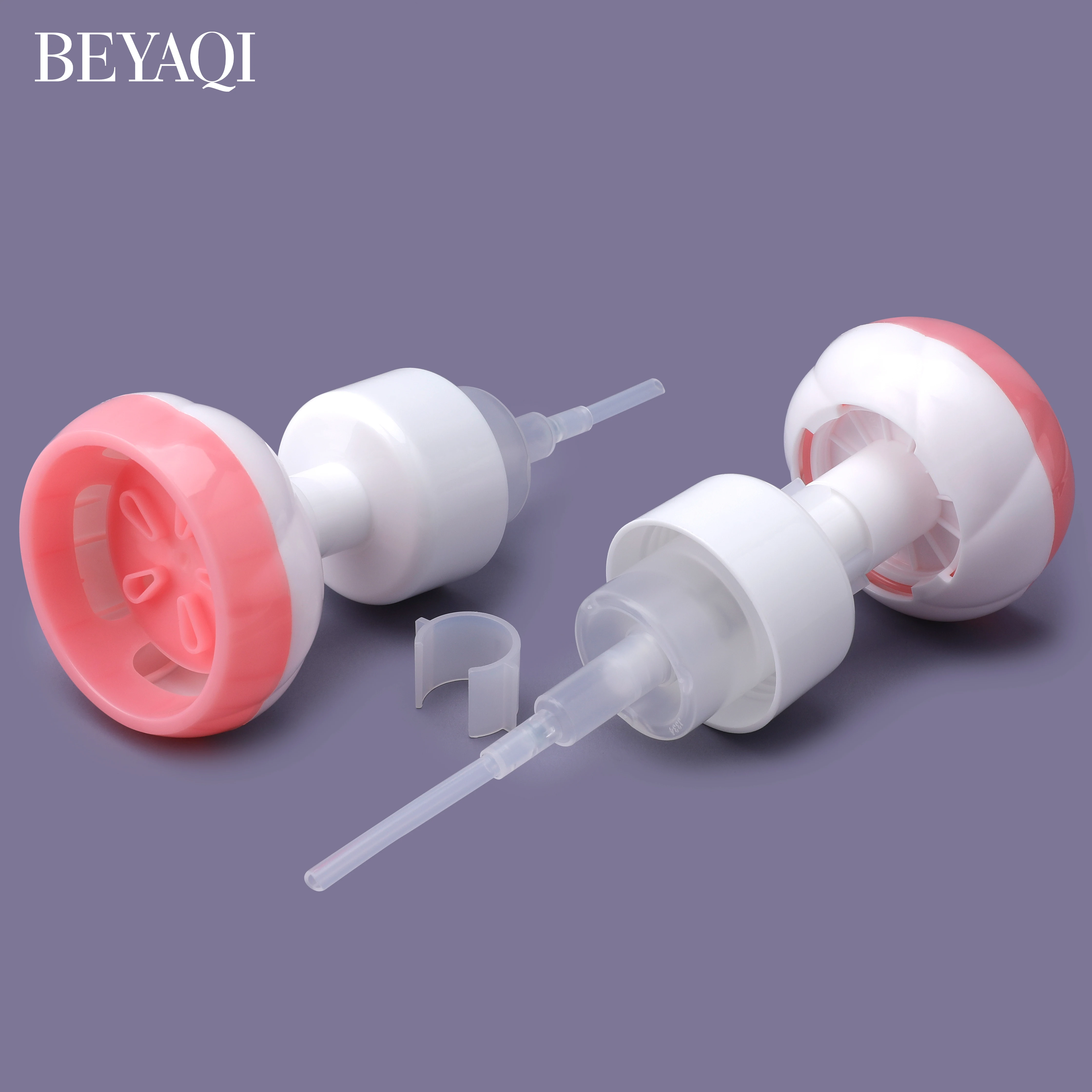 Factory direct sales personal care luxury pink flower shaped foaming pump,custom plastic foam pump,0.8cc foam pump cosmetic