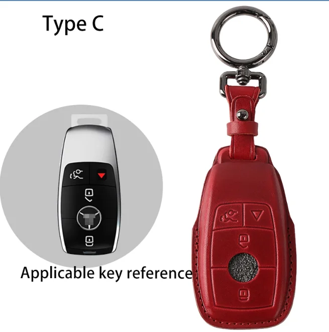 Fashion Car Accessories Protector Smart leather Car Key Case Cover For Mercedes Benz C car key case leather