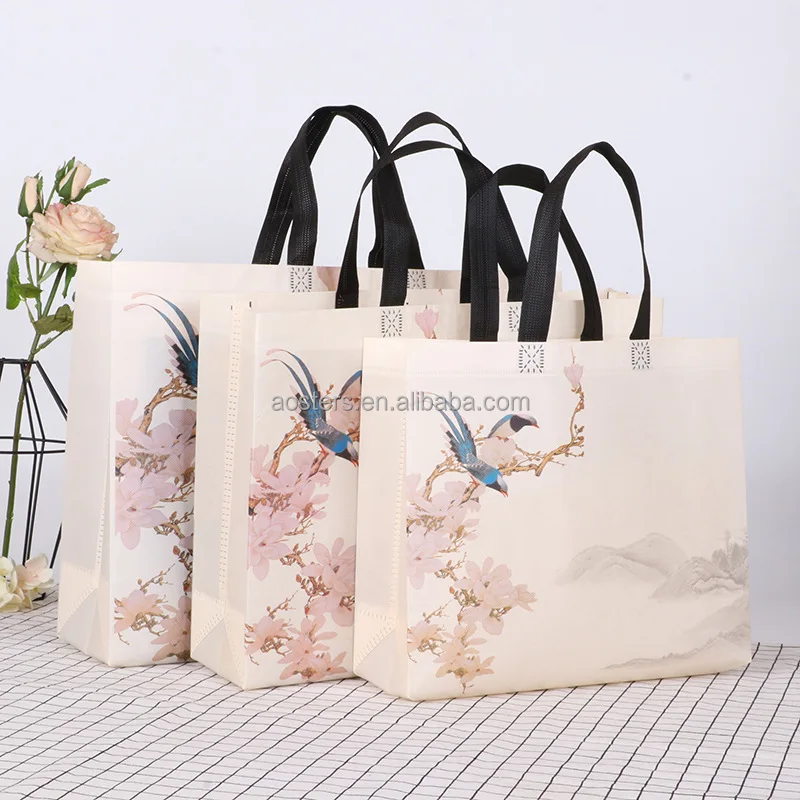 Gift shopping bag laminated fabric non woven grocery bag non woven bag custom logo