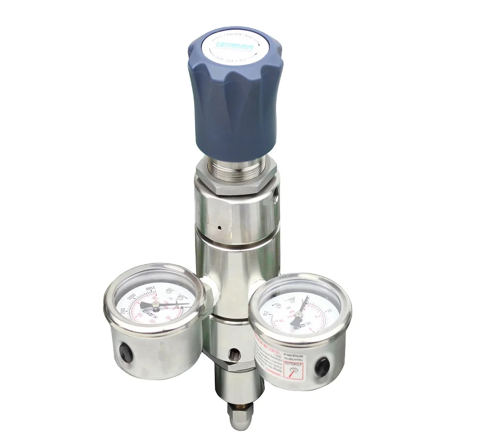 High pressure 3500 psi stainless steel 1/4' female NPT dual- stage two- stage pressure regulator