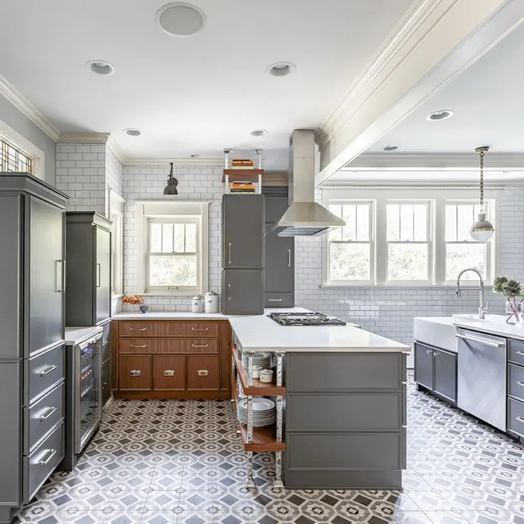 USA Modern Gray Kitchen Cabinet From China Maker