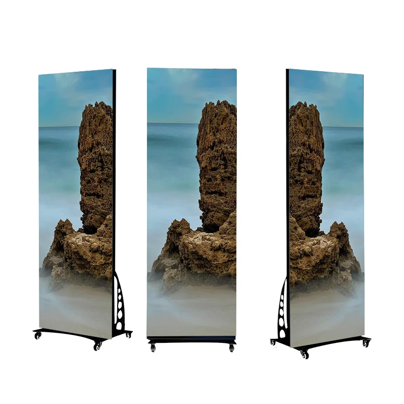 Indoor P2.5mm Portable Digital Led Poster Video Screen Display With Wheels For Rental And Fixed Installation Poster screen