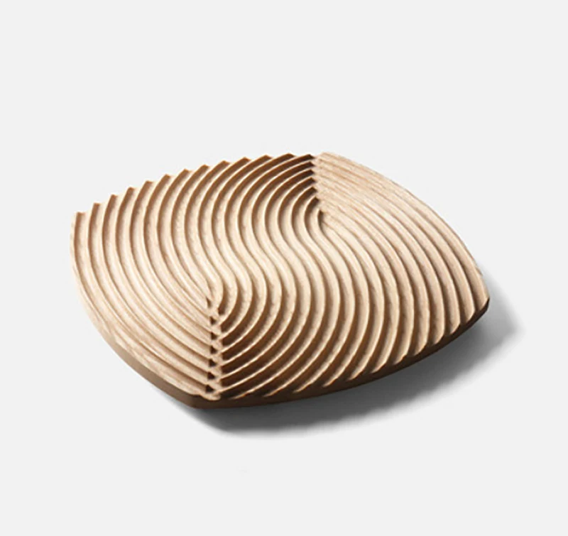 Nordic Wave Wooden Tray Natural Beech Wooden Plate Food coffee bread wooden trays serving