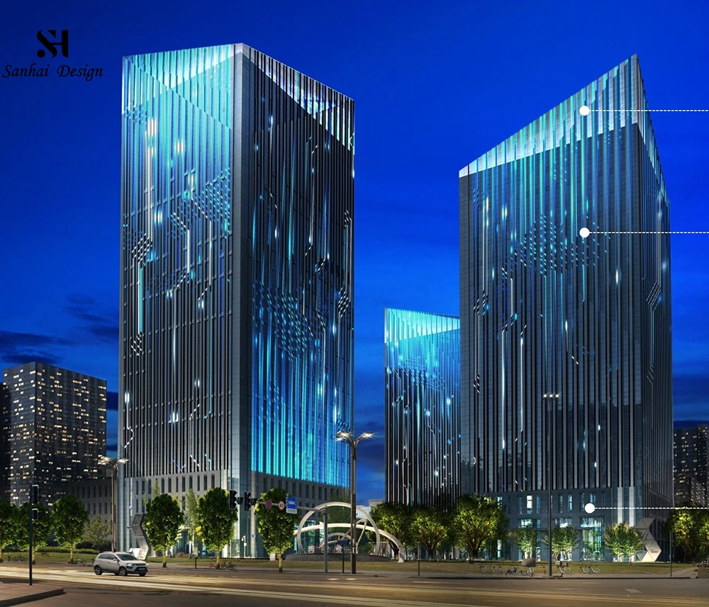 Sanhai House Architecture Design Construction and Real Estate небоскреб офисное здание дизайнерская компания 3D рендеринг план этажа