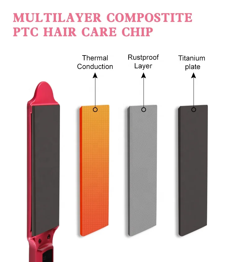  Plancha De Titanio Ceramic Flat Iron 450 Degree Private Label Touch Screen Hair Straightener 2 In 1