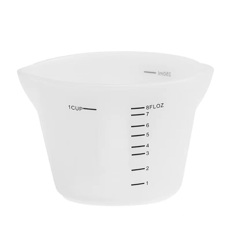 500ml 16oz 250ml 8oz silicon measuring cups kitchen baking soft heat proof silicone measuring cup