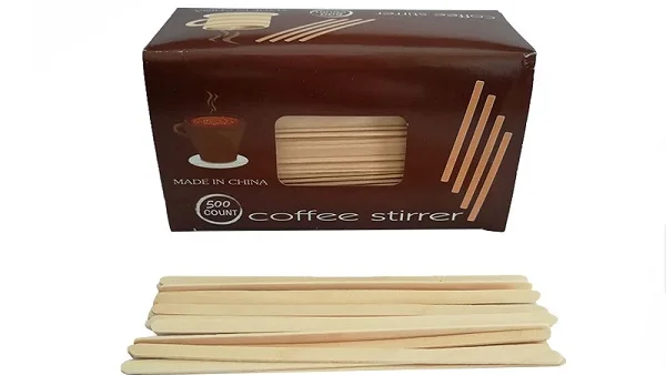 Natural Biodegradable Round Wooden  Disposable Coffee Paint Sticks Stirrer
