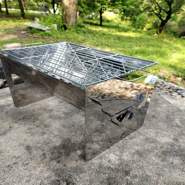 Metal Portable Stainless Steel Folding Charcoal Stove For Outdoor Camping Picnic