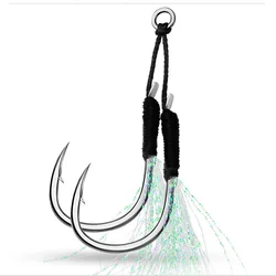 SKNA 11#-20# double assist hook high carbon steel jigging hook sea fishing hooks