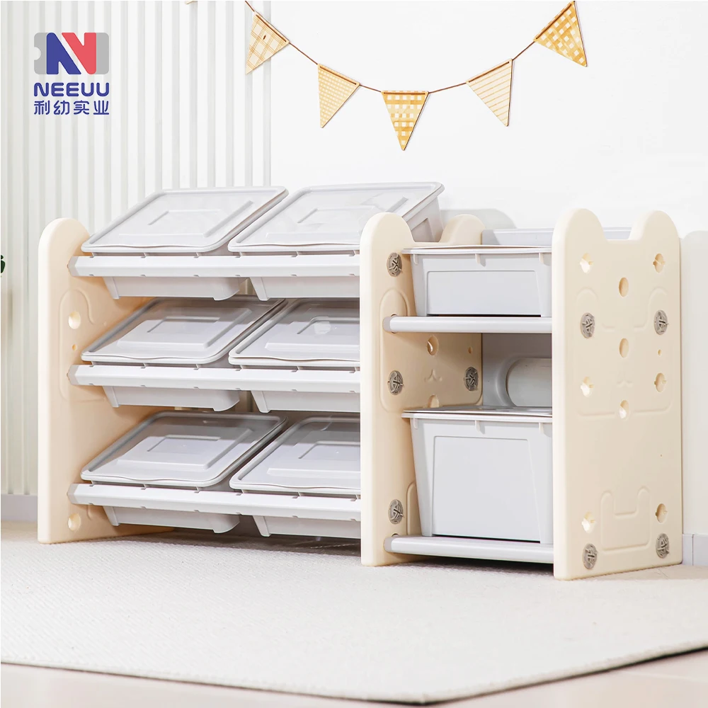 Toy Storage Organizer with 8 Storage Bins,Kids Toy Organizers and Storage with Roof for Boys Girls Bedroom Playroom Living Room