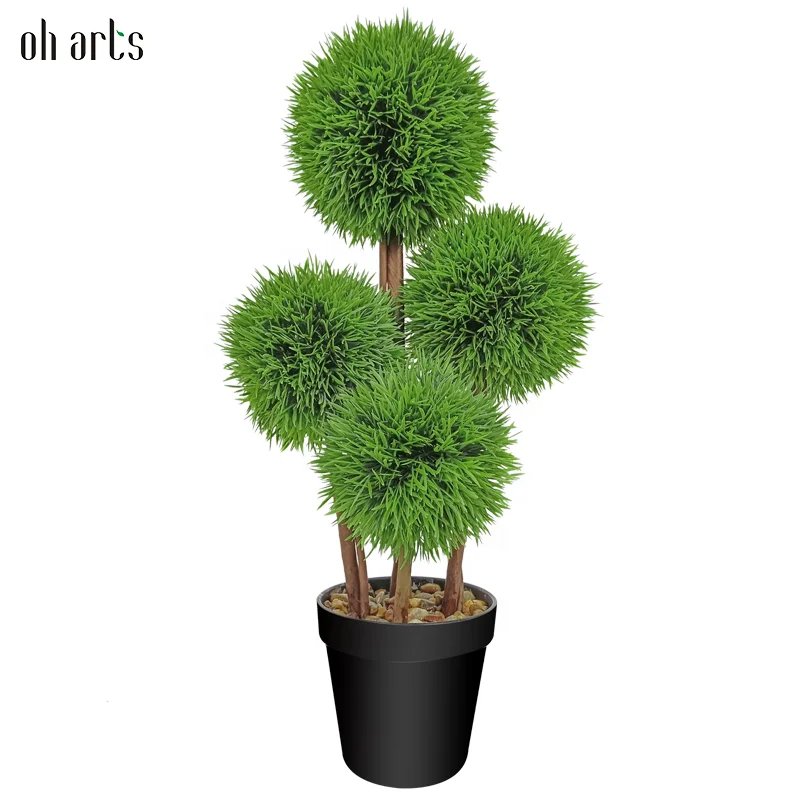 Маленькие зеленые растения из искусственного пластика в горшках 48 см УФ-защита