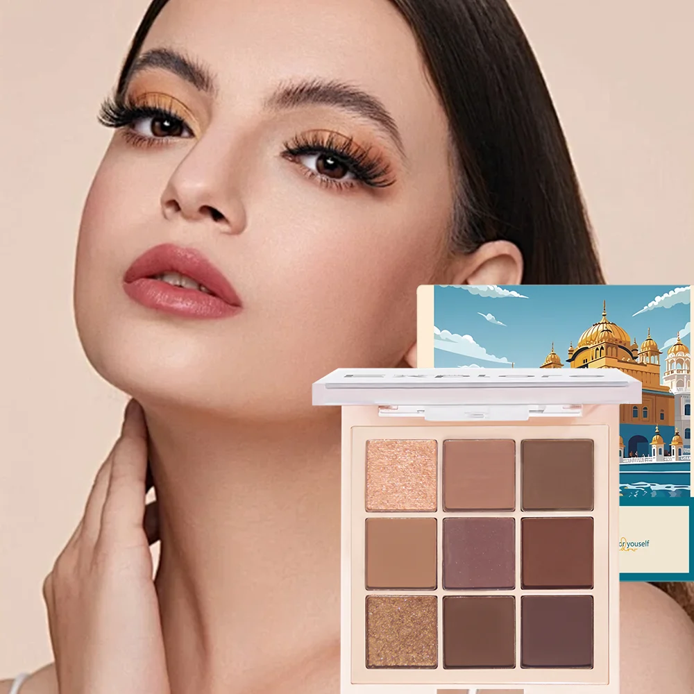 Custom multichrome matte makeup eyeshadow palette for women private label korean vegan glitter eye shadow