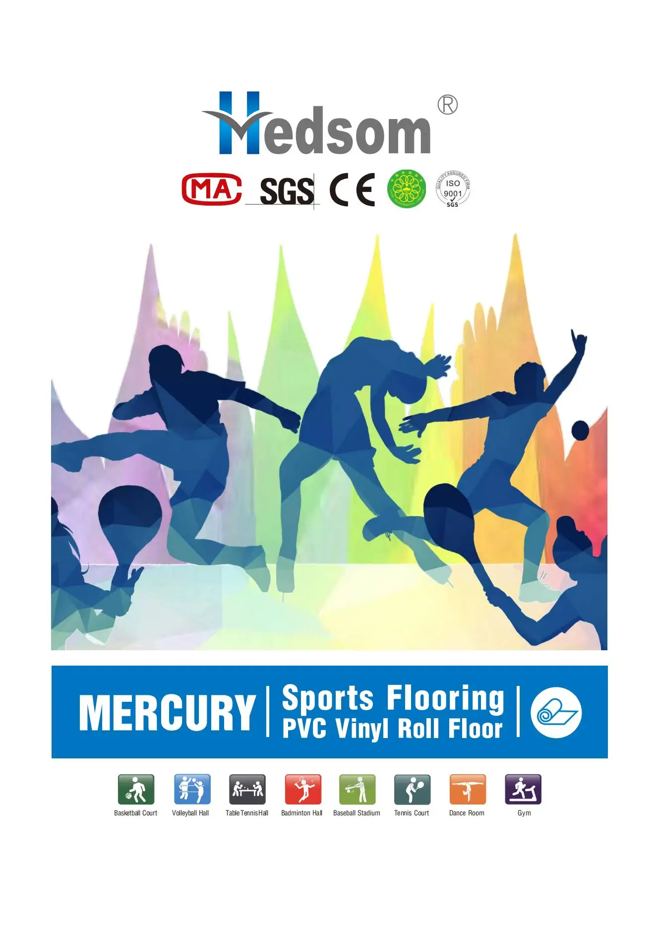 Sports Hall Zero-Formaldehyde PVC Flooring Roll Vinyl Transport PVC Vinyl Roll Homogeneous Heterogeneous Rolling Floor