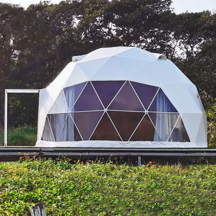 Hotel Resort geodesic dome steel structure camping tent hotel luxury dome house glamping round dome tent