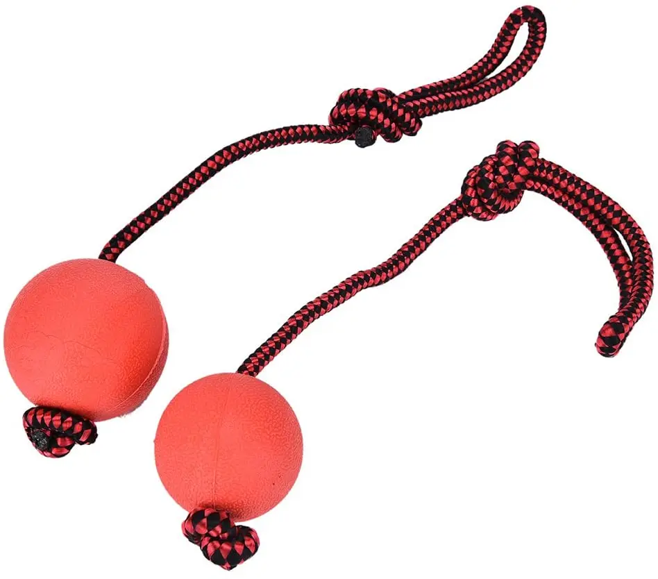 Rubber Pet Outdoor Toy And Accessories For Pet Chewer And Interaction Rubber ball With Rope