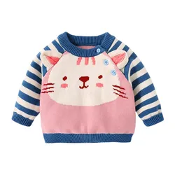 cartoon jacquard thickening knit baby sweaters winter baby clothes kids pullovers