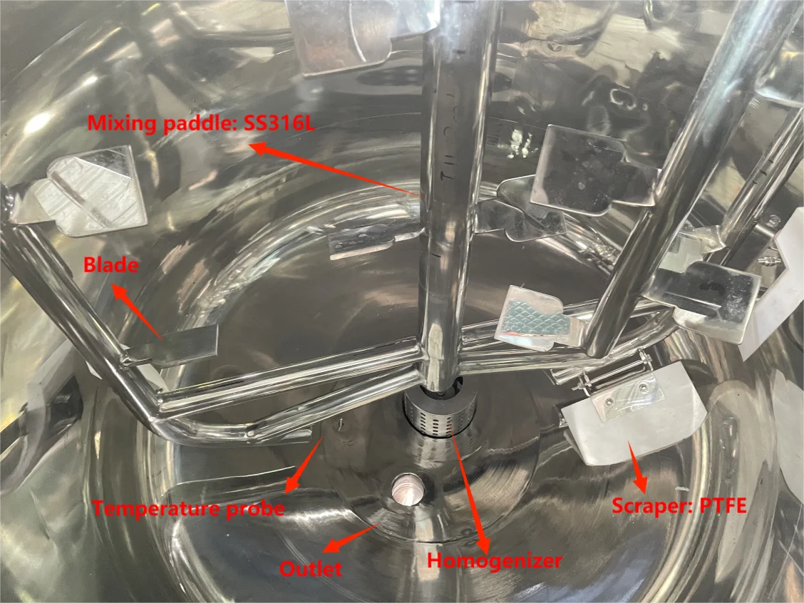 Small Soap Making Machine For Shampoo Liquid Detergent Movable Electric Heating Tank With Homogenizer