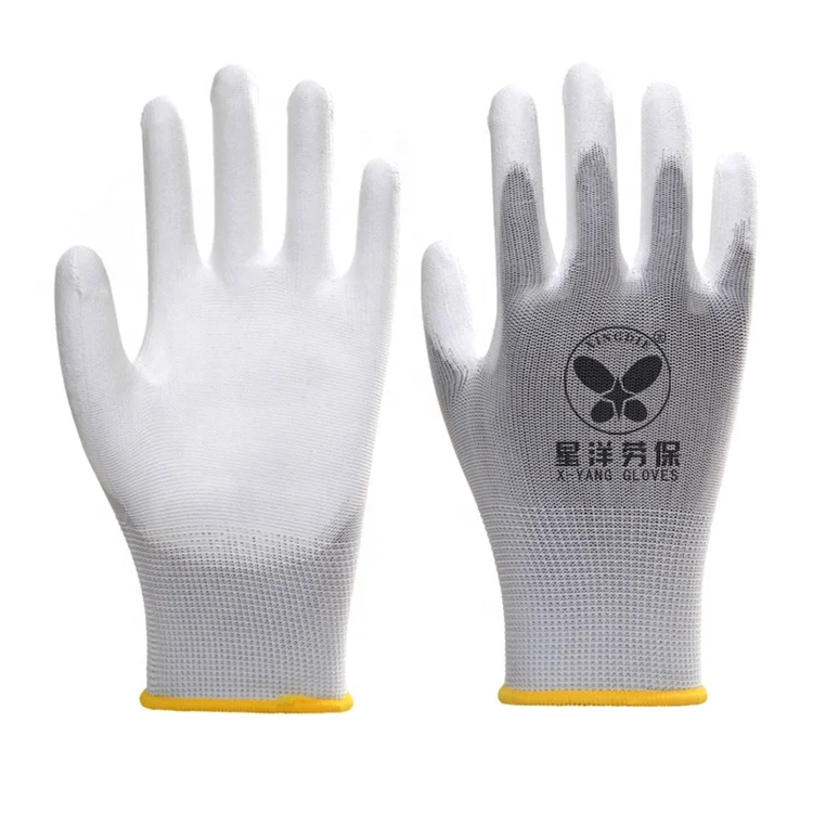 
Перчатки En388 из полиуретана, защитные рабочие перчатки белого цвета 