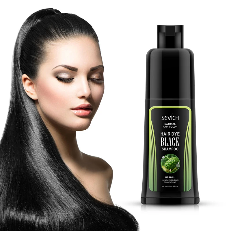 Китай, частная торговая марка, оптовая продажа, 250 мл, краска для волос, шампунь для черных волос