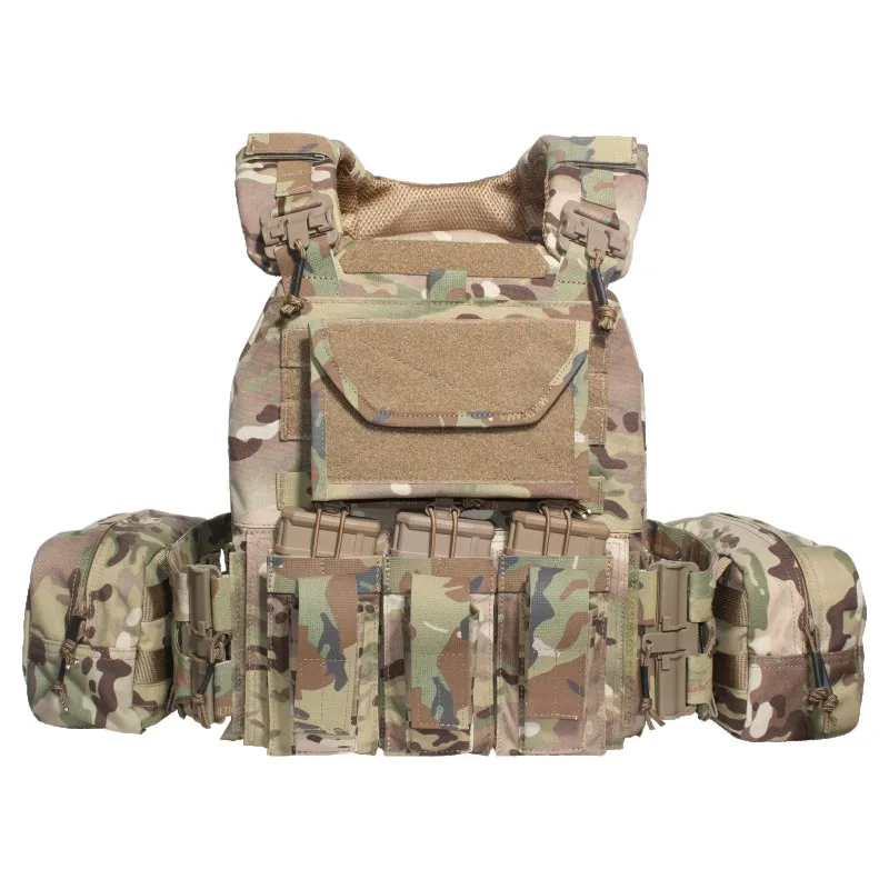 SPARK TAC Built Pouches Molle Tactical Harness Camouflage Combat Plate Carrier Quick Release 1000d Nylon Modular Tactical Vest
