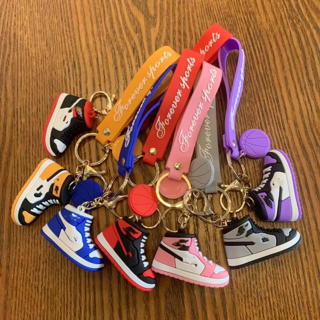 Bag Pendant Basketball Shoes Keychain For Women Men Cute PVC Soft Rubber Car Key Ring Chain Small Pendant Accessories Party Gift