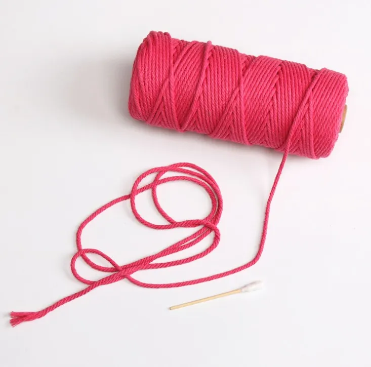 3mm x220 Yards Macrame Cord Cotton thread for DIY Crafts, Crafts Weaving Decoration, Plant Hanger