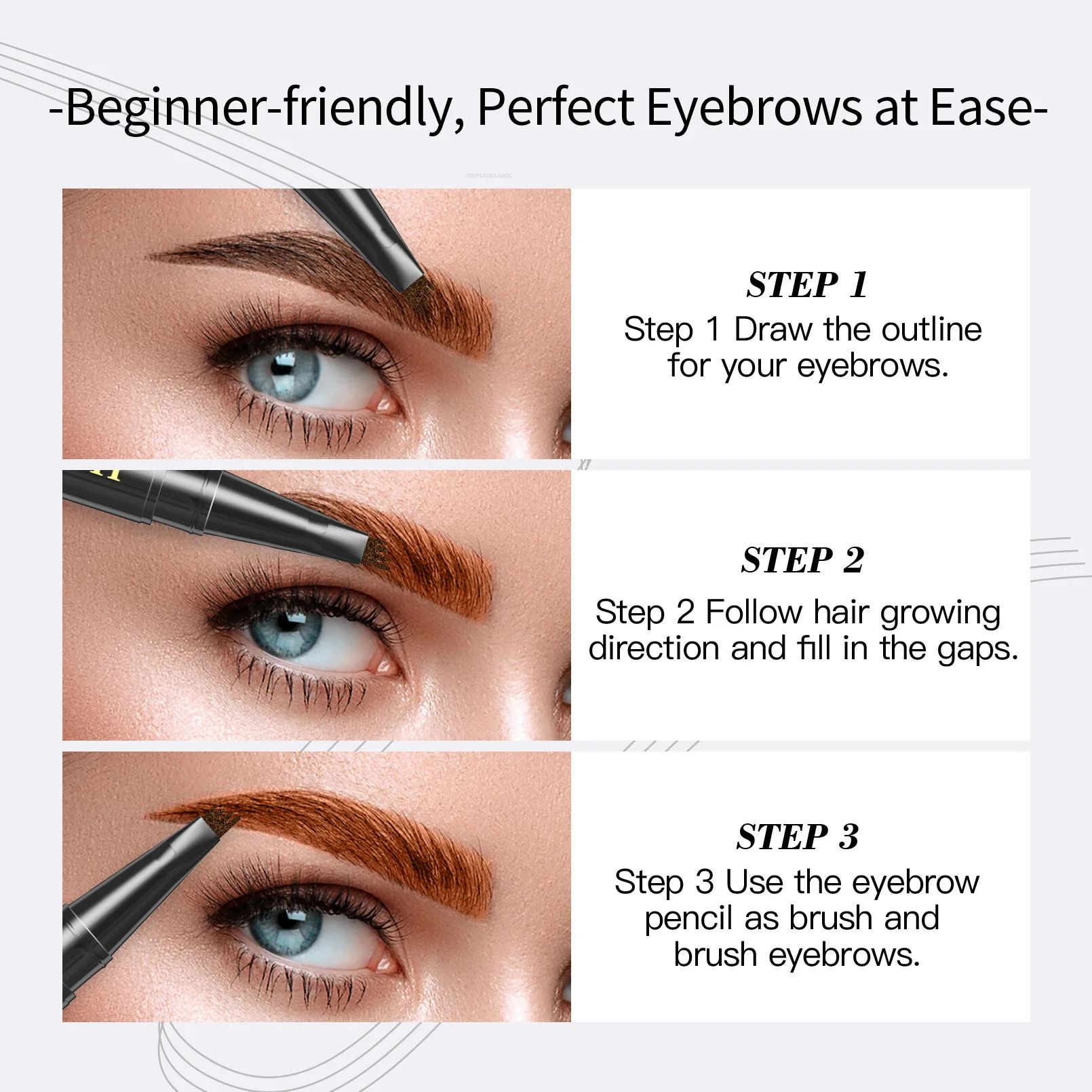 Wholesale Price Eyebrow Dye 4 Colors Eyebrow Enhancers Easy Remove 4 Fork Tip Eyebrow Tattoo Pencil