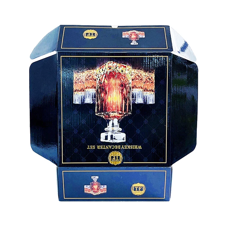 Custom Made Cheap Corrugated Liquor Set Packaging Boxes Champagne Whisky Red Wine Bottles Glass Paper Mailer Box