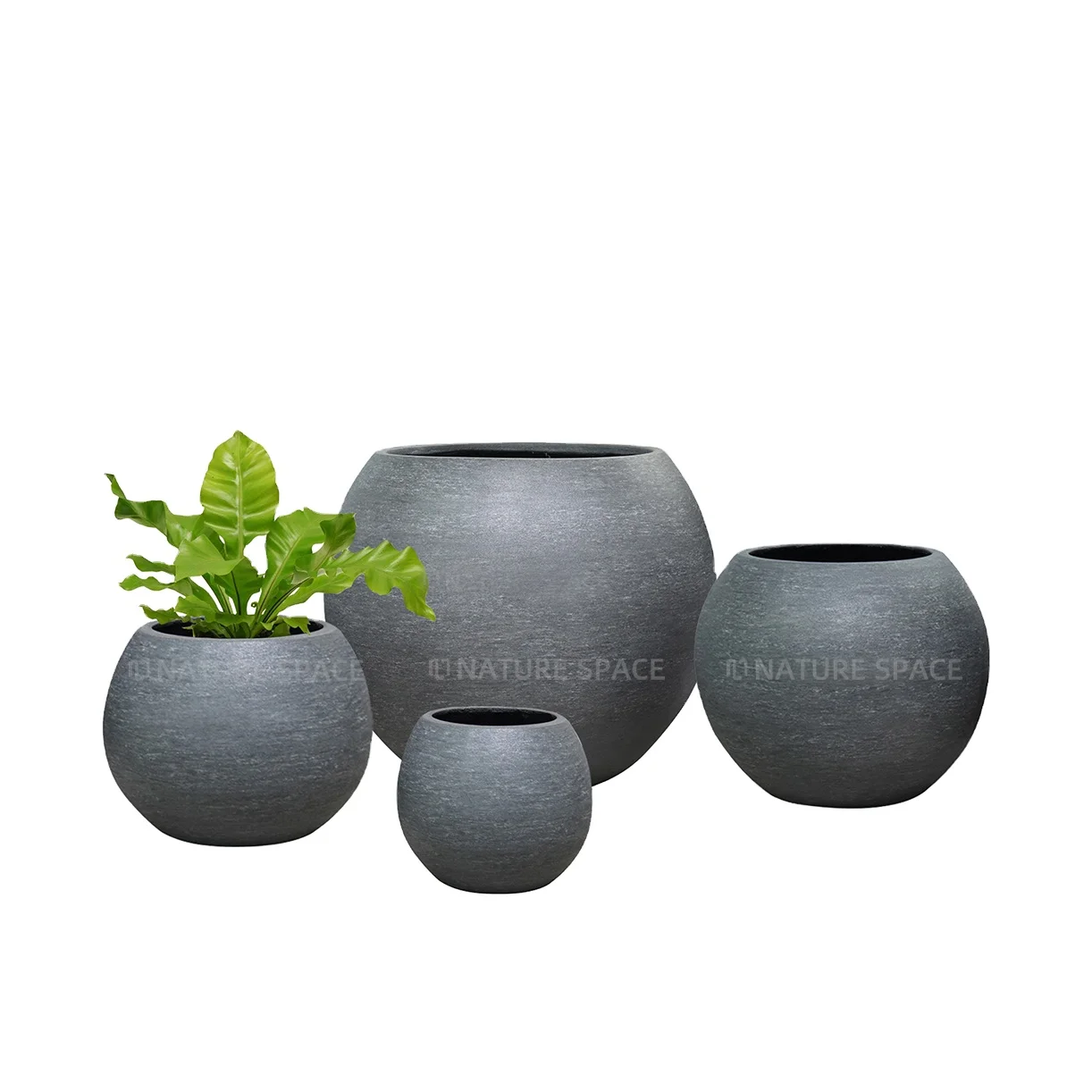 Nordic decorative planter Large size outdoor indoor irregular round glass fiber planter group