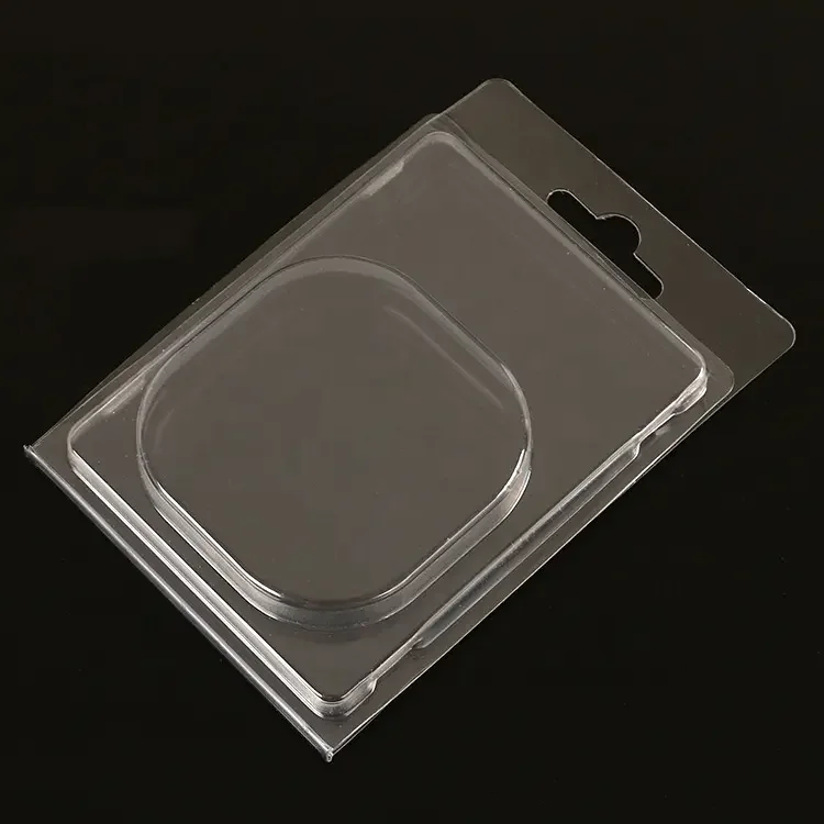 Disposable plastic clamshell edgefold sliding blister card packaging