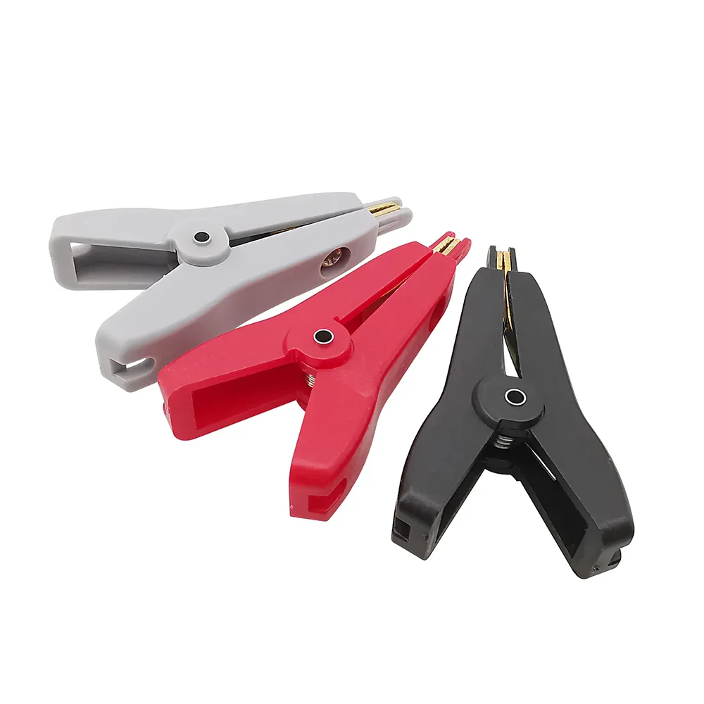 52mm 5A Flat Copper Crocodile Clip LCR Copper Brass Alligator Clamp Cable Battery Metal Test Clips Black Red Grey