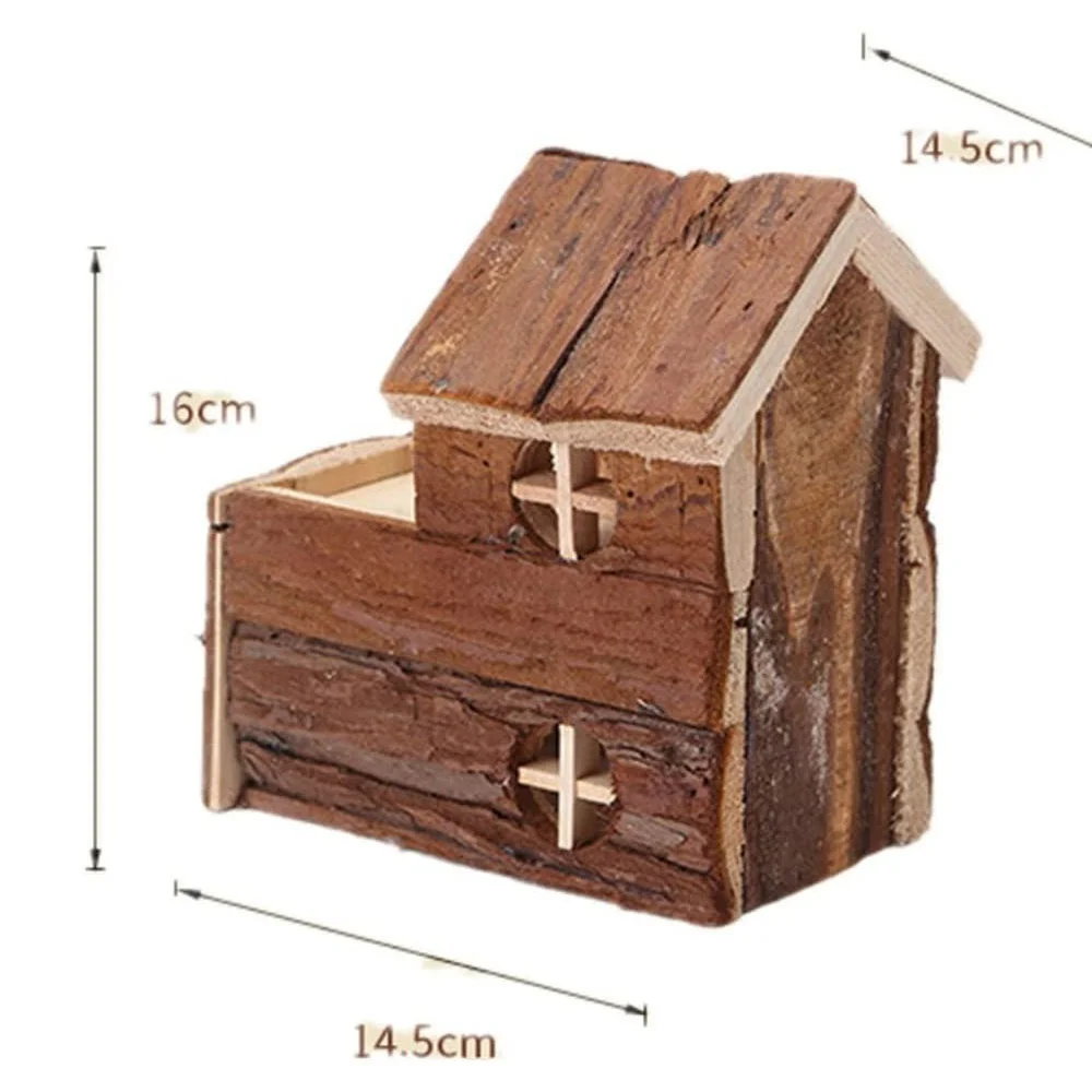 Pet Hideout Chewable Wooden House for Hamster