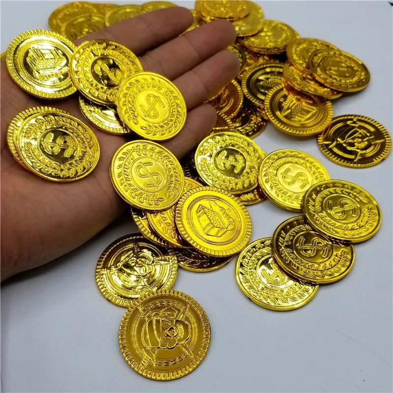 Оптовая продажа пластиковые серебряные монеты для охоты за сокровищами Карибские пиратские