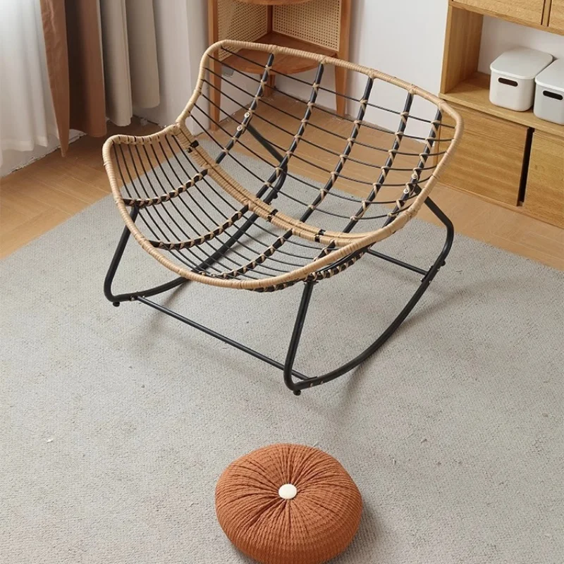 2024 Balcony Lazy Rocking Chair Home Adult Single Sofa Rattan Chair Giant Swinging Chair