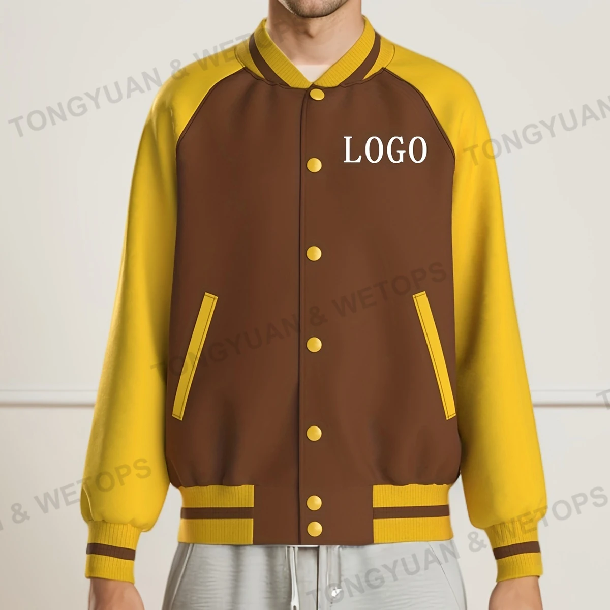 BSCI Clothing Brand Manufacture Fraternity Custom Design Men Letter Embroidery Line Jackets Embroider Jacket