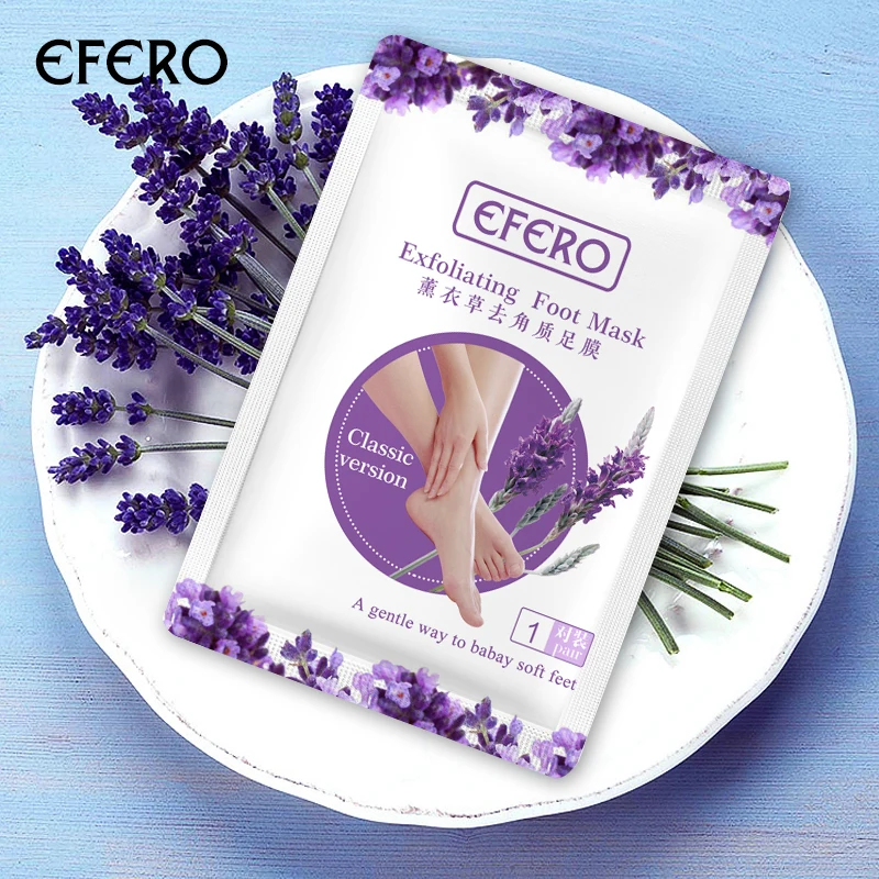 Foot Care EFERO Organic Lavender Foot Mask Peeling Exfoliating Feet Mask Exfoliating Socks Feet Peel Mask