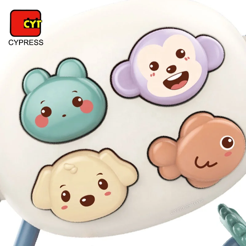 Plastic Cartoon Soft Silicone Baby Rattle Teether Toys With Music and Light