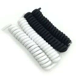 Custom wholesale colorful elastic no tie spiral coil curly shoe lace shoelaces