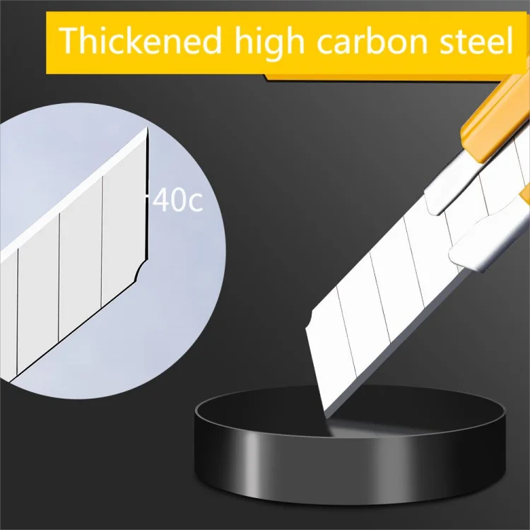 18 mm DIY Pocket Knife High Carbon Steel Snap-Off Blade Replaceable Utility Knife with Flat/Round Brake Block