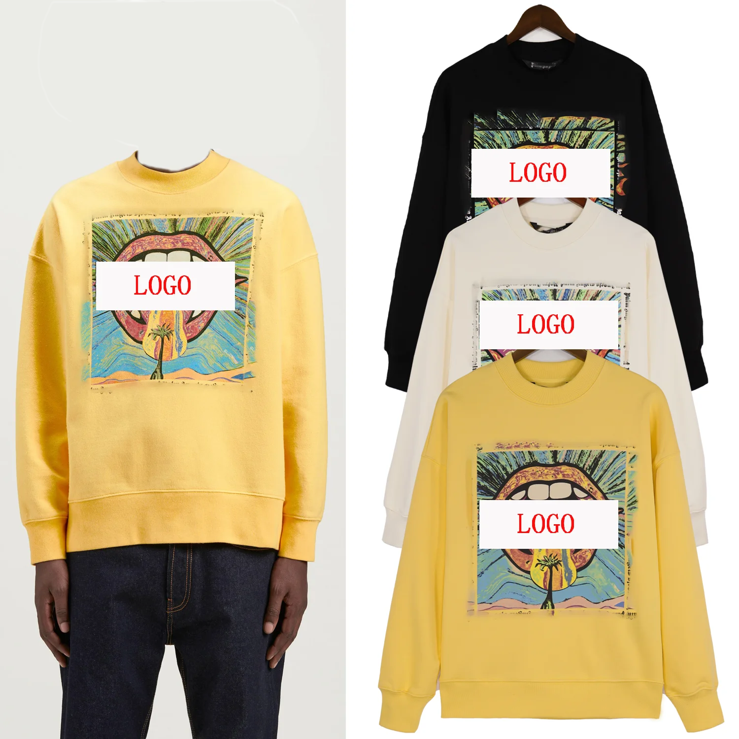 High Quality Palm Designer Brand Hoodies Man Custom Cotton Clothes Printed Round Neck Angel Hoodies