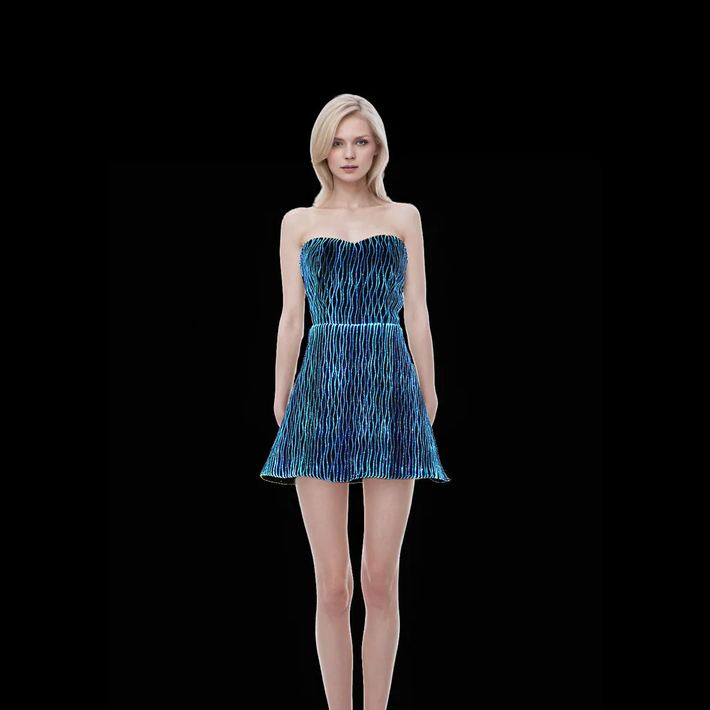 Fiber Optic Dress Light-Emitting Dress Illuminated Evening Dress